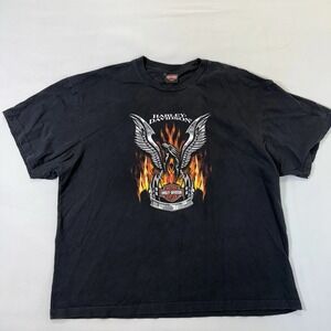 Eagle Flames Mercury Harley Davidson Men's T-Shirt Black 3XL Singapore Merlion